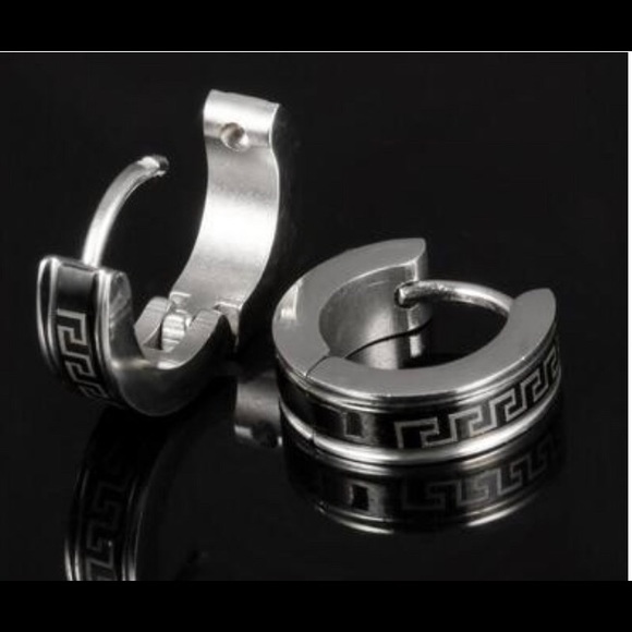 Greek Key Huggies - Picture 2 of 2